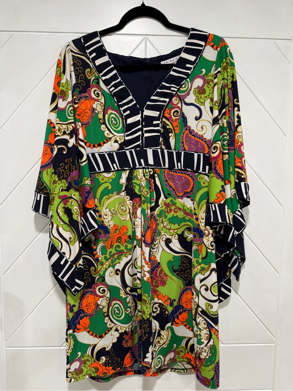 Trina Turk Multicolor Paisley V-Neck Tunic Dress